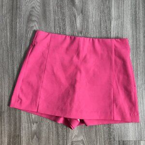 Zara Womens Skorts Shorts Pink Flat Front Side Zip Small